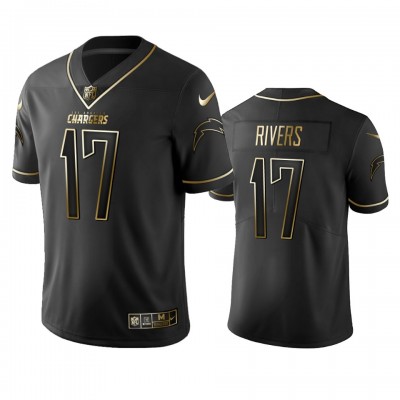 Los Angeles Chargers #17 Philip Rivers Men's Stitched NFL Vapor Untouchable Limited Black Golden Jersey Men's